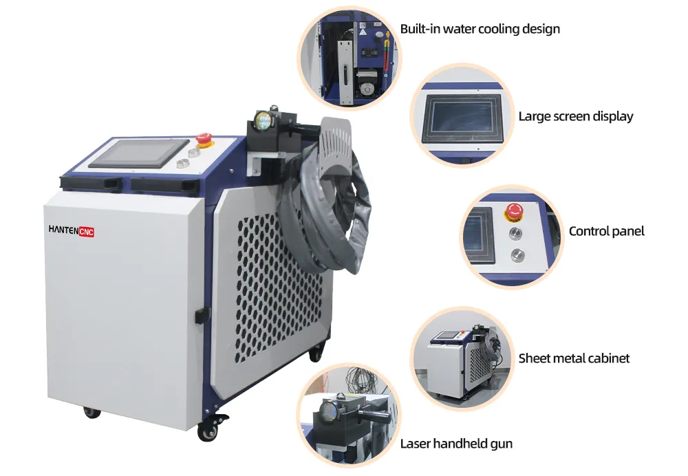 300W Water-Cooled Pulse Laser Cleaning Machine Detailed Display