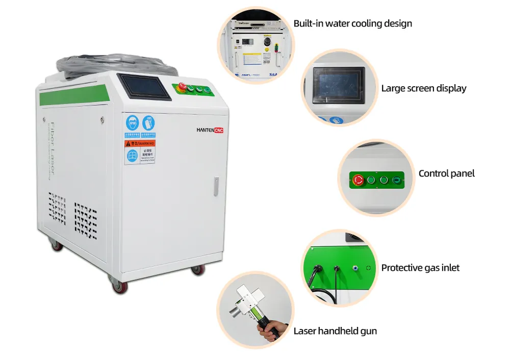 Component Details Display of 1000W 1500W 2000W 3000W Continuous Laser Cleaning Machines
