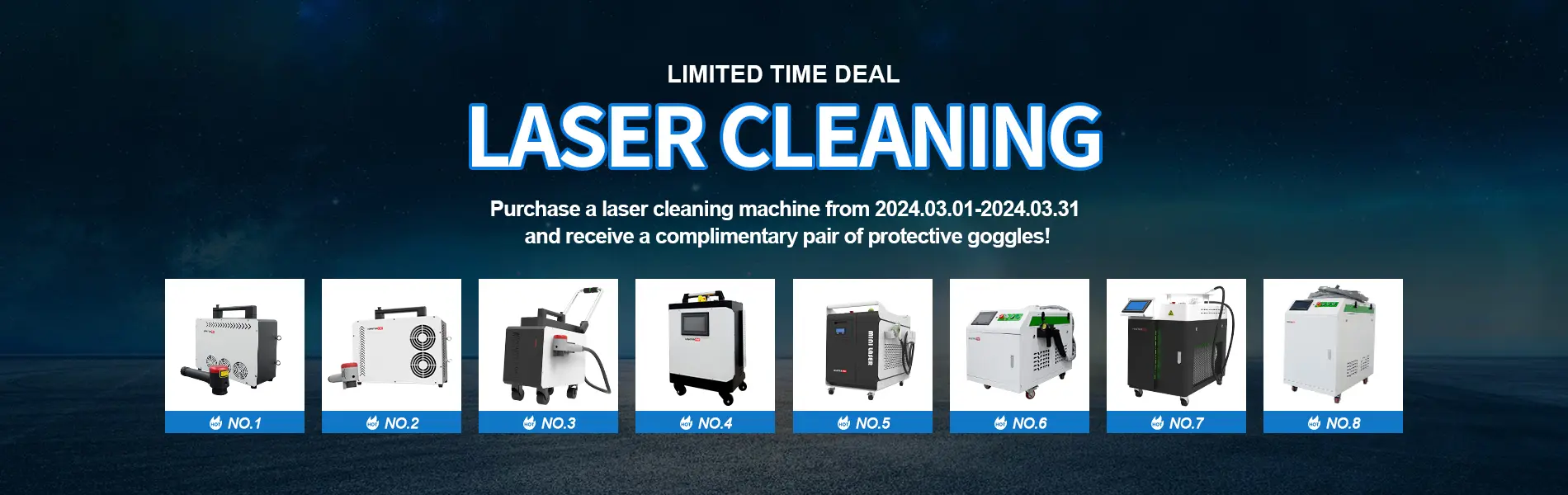 March banner of laser cleaning machine