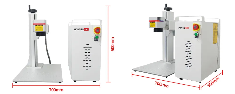 dimensions of Split-type Mini Laser Marking Machine for Metal