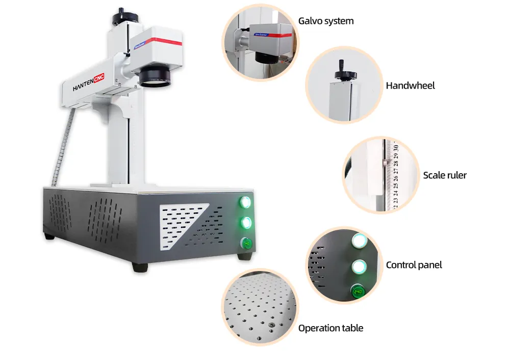 Color laser marking machine component