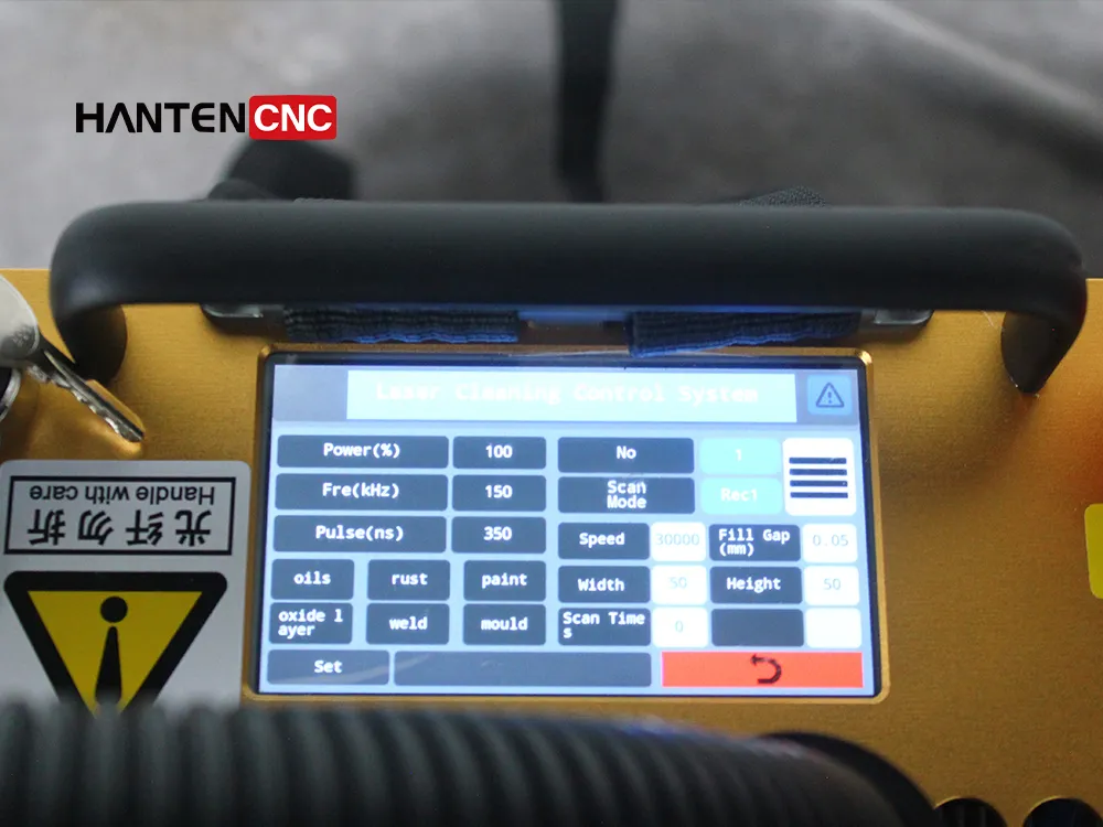 control display screen of rust stripping laser cleaner