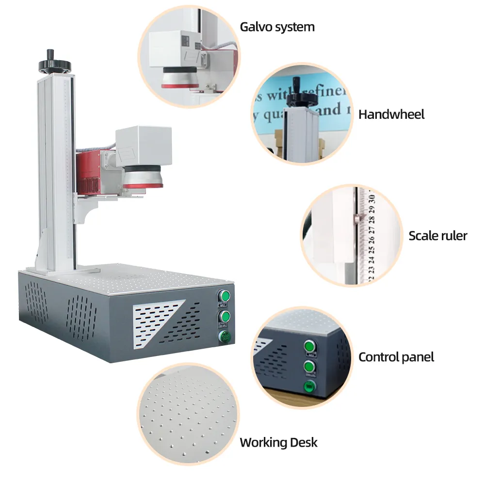 3w 5w UV laser marking machine component details