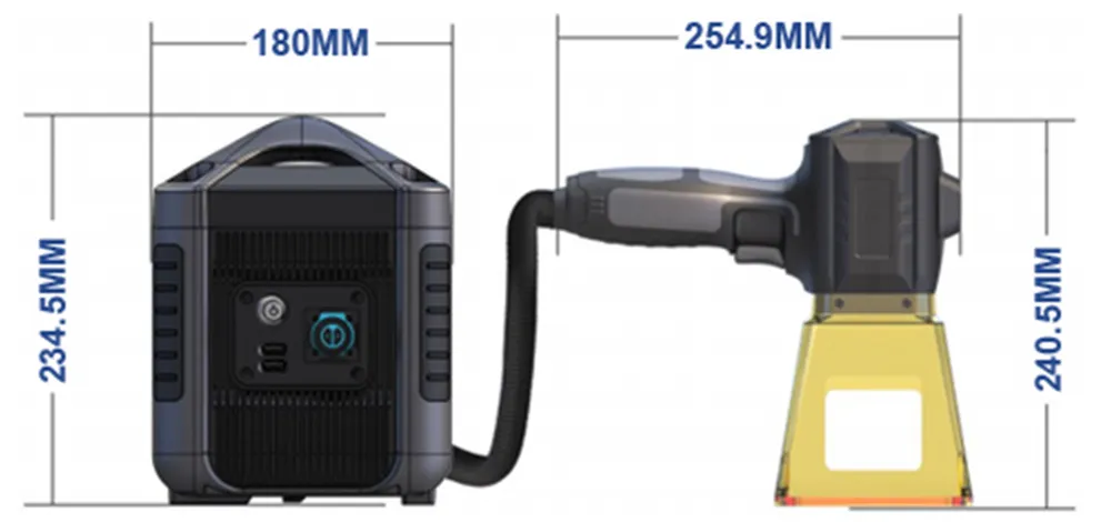 20W 30W handheld laser marking machine dimension2