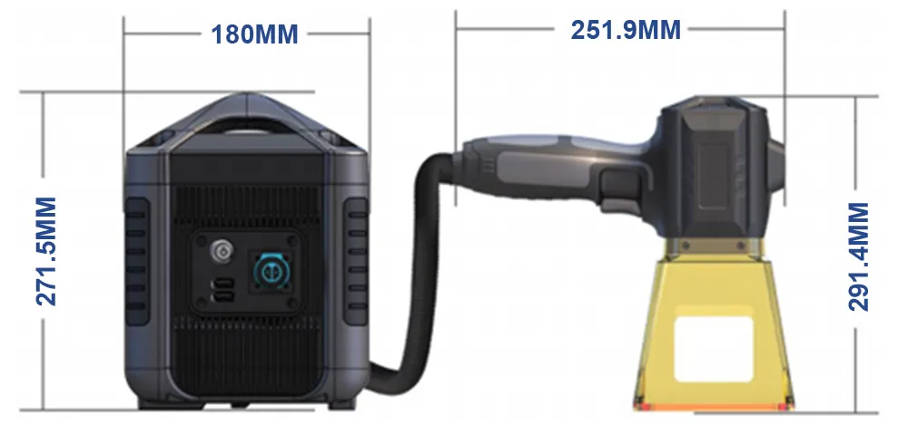 50W handheld laser marking machine dimension