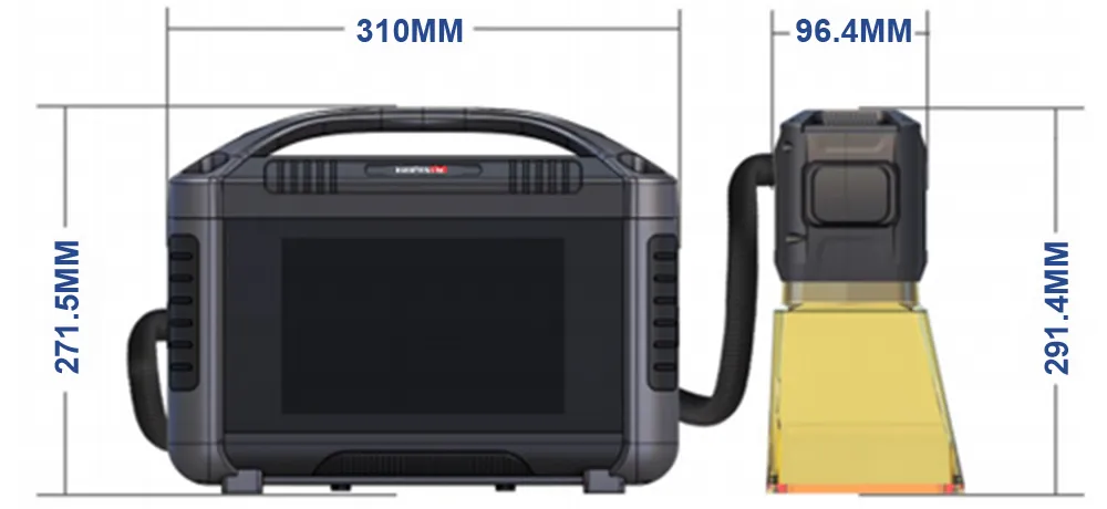 50W handheld laser marking machine dimension2