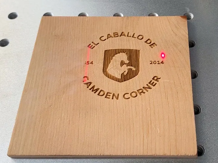 CO2 laser marking on wood