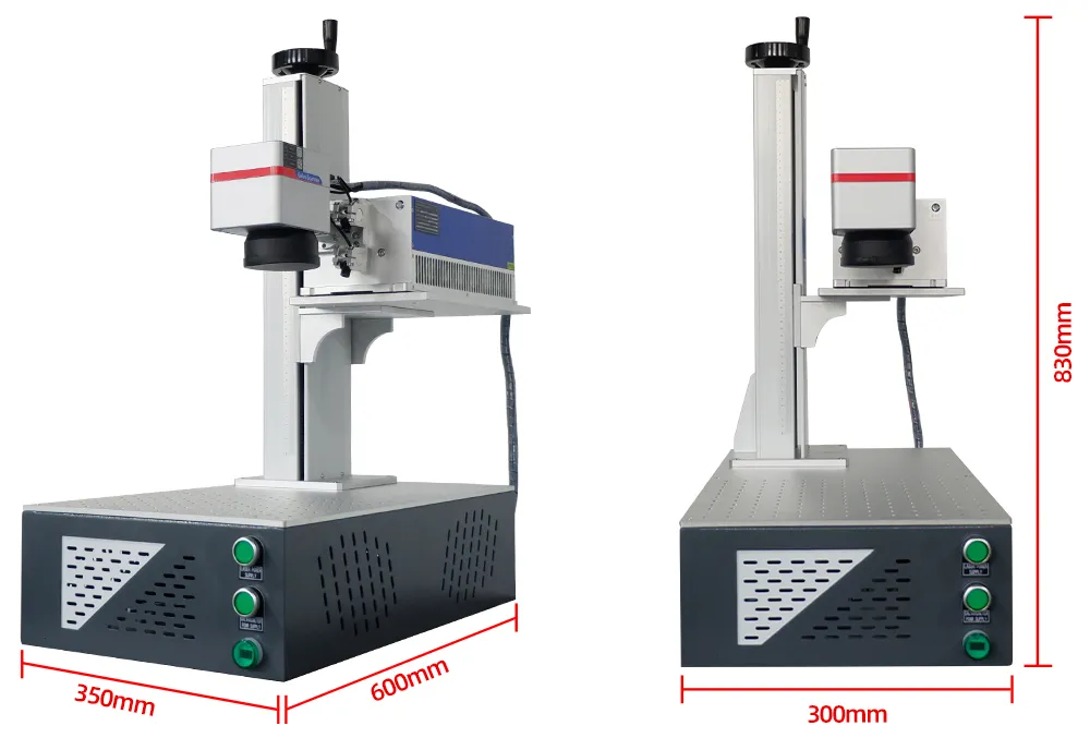 Dimensions of UV laser marking machine