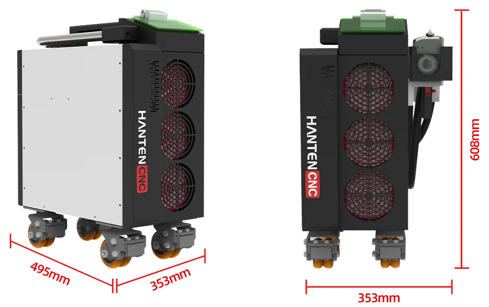 handheld laser rust removal seagull3 dimensions