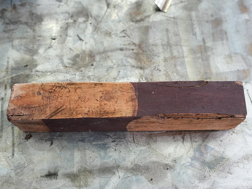 Laser cleaning wood paint sample HANTENCNC