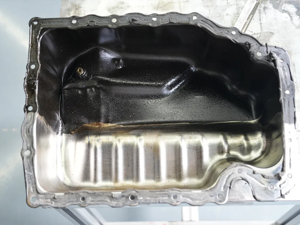Laser oil removal sample