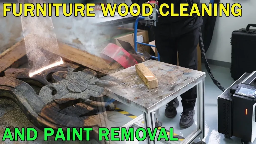 300W Pulse Laser Cleaning Machine Paint Removal on Wood