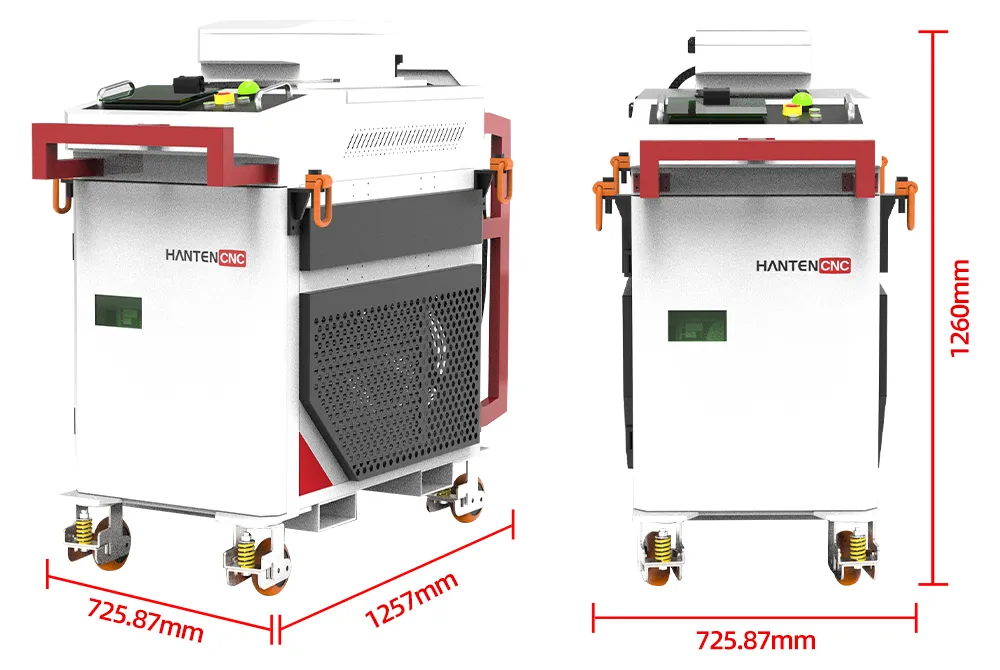 DOLPHIN™ 1000W-2000W Pulse Laser Cleaner dimensions