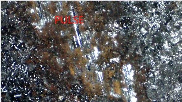 Rust Removal effect Using pulse Laser cleaning - observed through a 200x electron microscope14