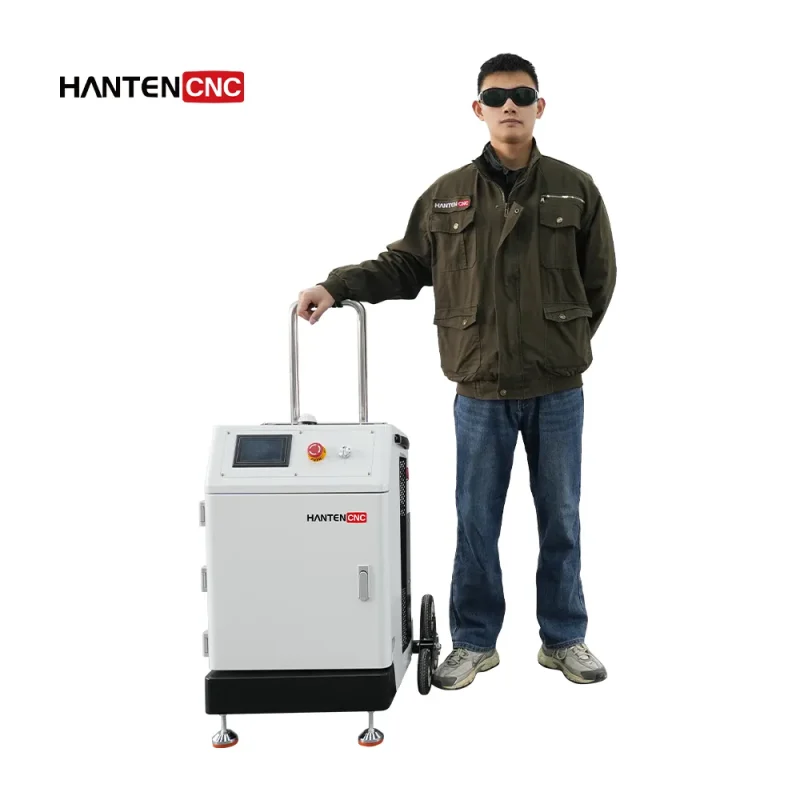 500W手持式激光清洗机，带爬楼梯轮- HANTENCNC