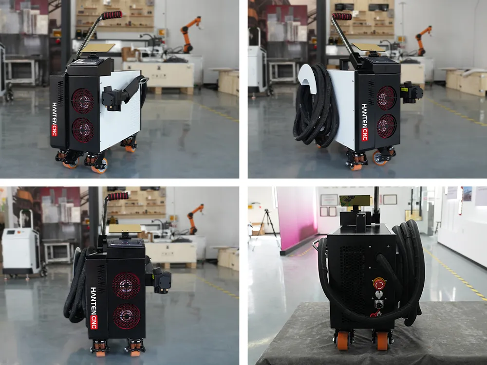 500W pulse laser cleaning machine details- HANTENCNC