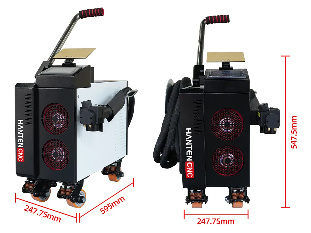 500W pulse laser cleaning machine dimensions- HANTENCNC