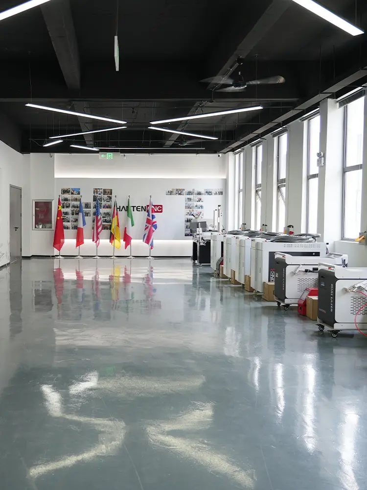 hantencnc laser machine factory workshop