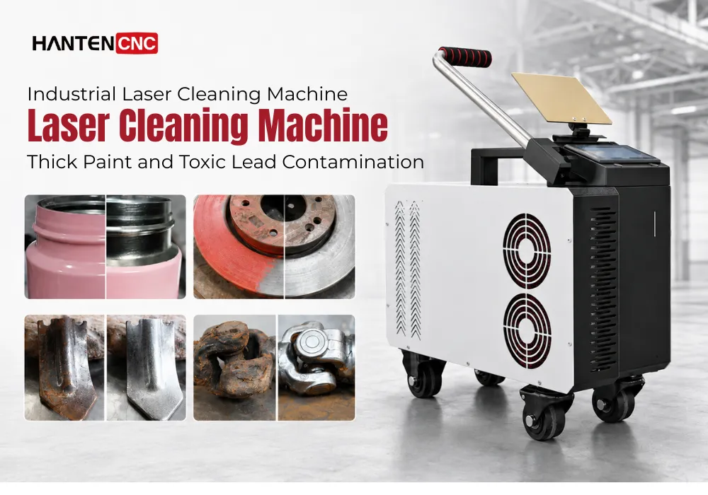 industrial laser cleaning machine for removing thick paint and toxic lead contamination